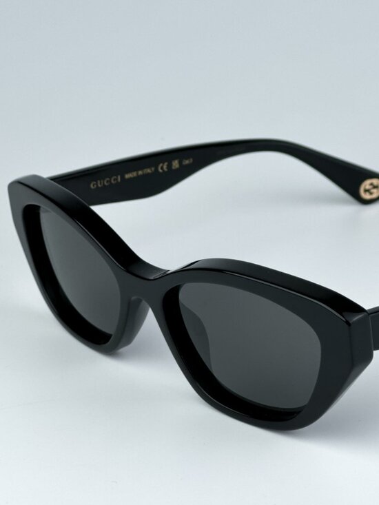 NEW Gucci GG1638S 001 Black Grey Anti-Reflective Women Cat Eye Sunglasses